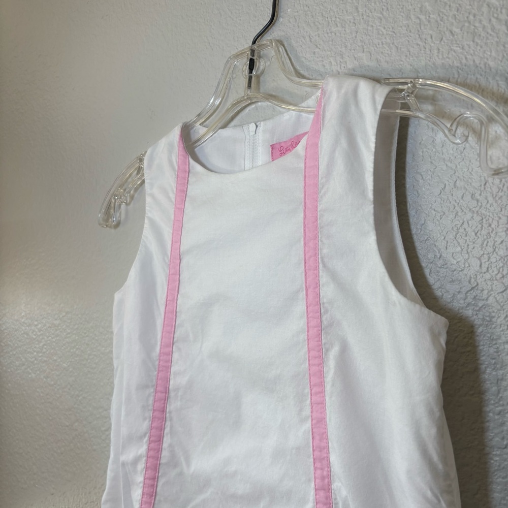 LILLY PULITZER Girls Size 8 Shift Dress White Embroidered Birds Beach Coastal - Picture 5 of 12